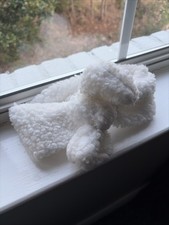 Stretchy White Fuzzy Warm Headband with Knot On Top Ski Cold Cute One Size