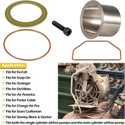 D25837 Compressor Cylinder Repair Kit For Single Twin Cylinder Oil Free//