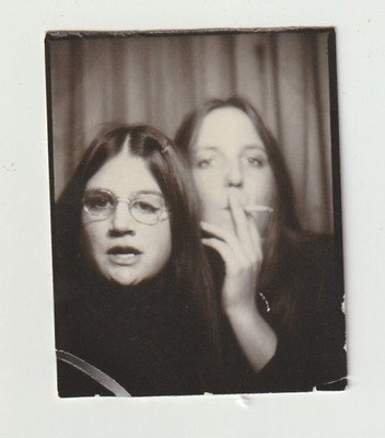 VINTAGE PHOTO BOOTH - FUN-LOVING GIRL FRIENDS, SMOKING CIGARETTE