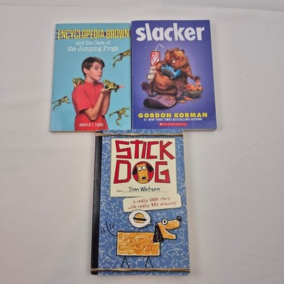 Lot of 3 Kids Books Slacker Stick Dog The Homework Machine Humor Middle Grade