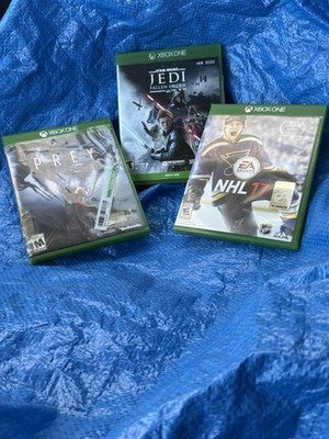 Lot of 3 Microsoft Xbox One - Prey - NHL 17 - Jedi Fallen Order