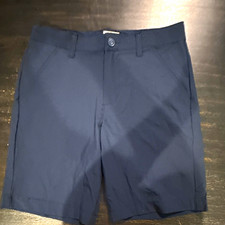 Cat Jack Boys Blue Solid Chino Shorts Size 12 Flat Front Button Pockets