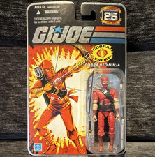 Hasbro G.I. Joe Cobra Red Ninja Action Figure 25th Anniversary 2007 w Sword Bow