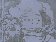 THE OLD MILL BY MOONLIGHT Signed Woodcut JOHN THIRTLE FRSA c1930