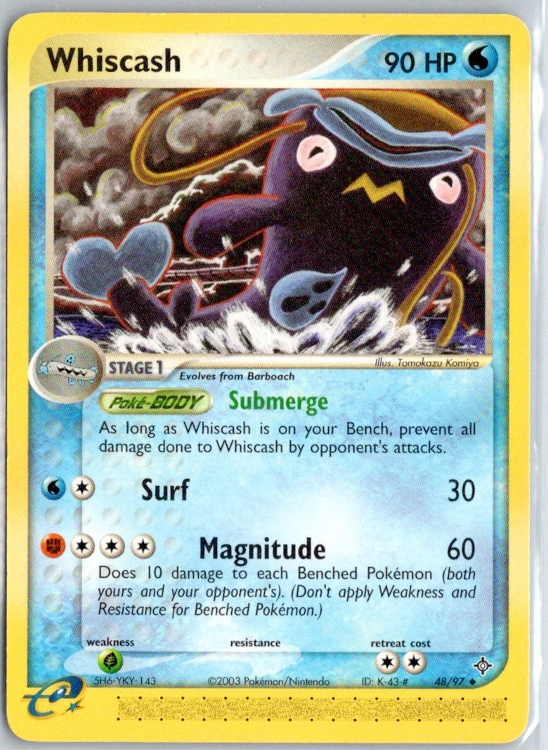 Whiscash Uncommon Dragon 48/97 LP Pokemon TCG