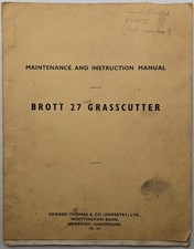 Original Brott 27 GrassCutter Mower Maintenance & Instruction Manual