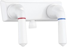 Shower Faucet - 4" Dual Lever Shower Valve Diverter with Hot/Cold Modern-White