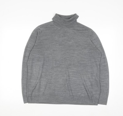 Marks and Spencer Damen Grau Rollkragen Langarm Pullover Größe 18