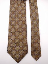John W Nordstrom 100 Silk Men's Tie Blue Brown Geometric Necktie 3.25x60"