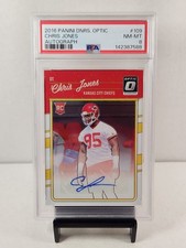 2016 Panini Donruss Optic #109 Chris Jones Autograph RC /150 PSA NM-Mint 8 POP 2