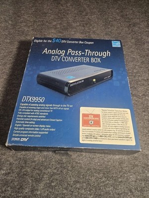 DigitalStream DTX9950 DTV Converter Box Analog Pass Through w Remote Complete