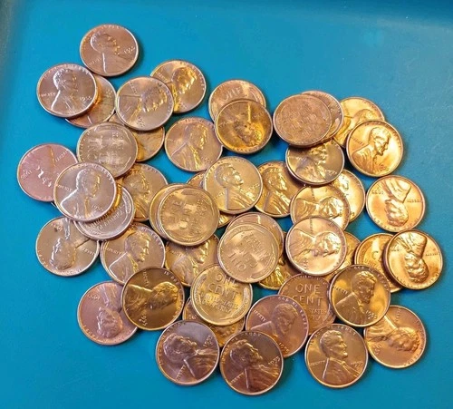 1955-S Lincoln Wheat Roll BRILLIANT RED UNCIRCULATED See Pics Nice Coins 50 Lot