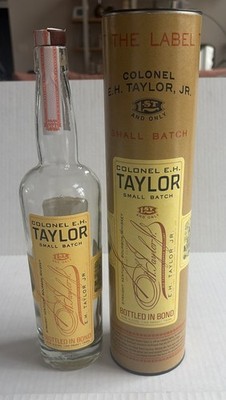 EMPTY Colonel EH Taylor Small Batch Bourbon 750ml Bottle and Tube unrinsed