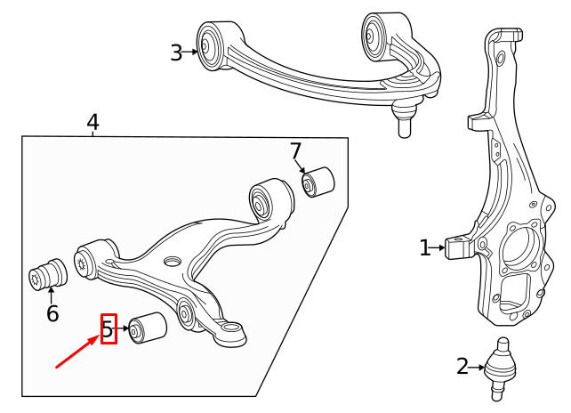 MB GLE W167 Front Control Arm Elastomer Bearing A1673331500 NEW 