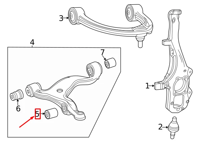 MB GLE W167 Front Control Arm Elastomer Bearing A1673331500 NEW 
