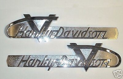 55-56 Panhead Style Harley Davidson GAS TANK EMBLEMS OEM # 61814