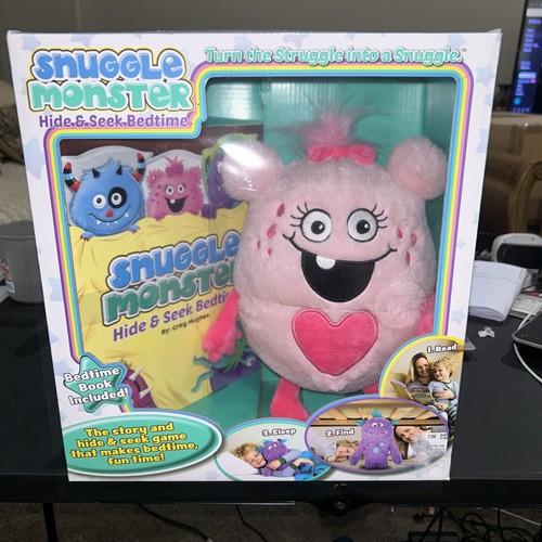 Snuggle Monster - Hide and Seek Bedtime Plush Toy and Book Pink Inc. New - Picture 1 of 5