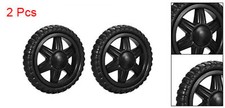 2pcs Shopping Cart Wheel Replacement 5 Inch Dia Rubber Foaming Black