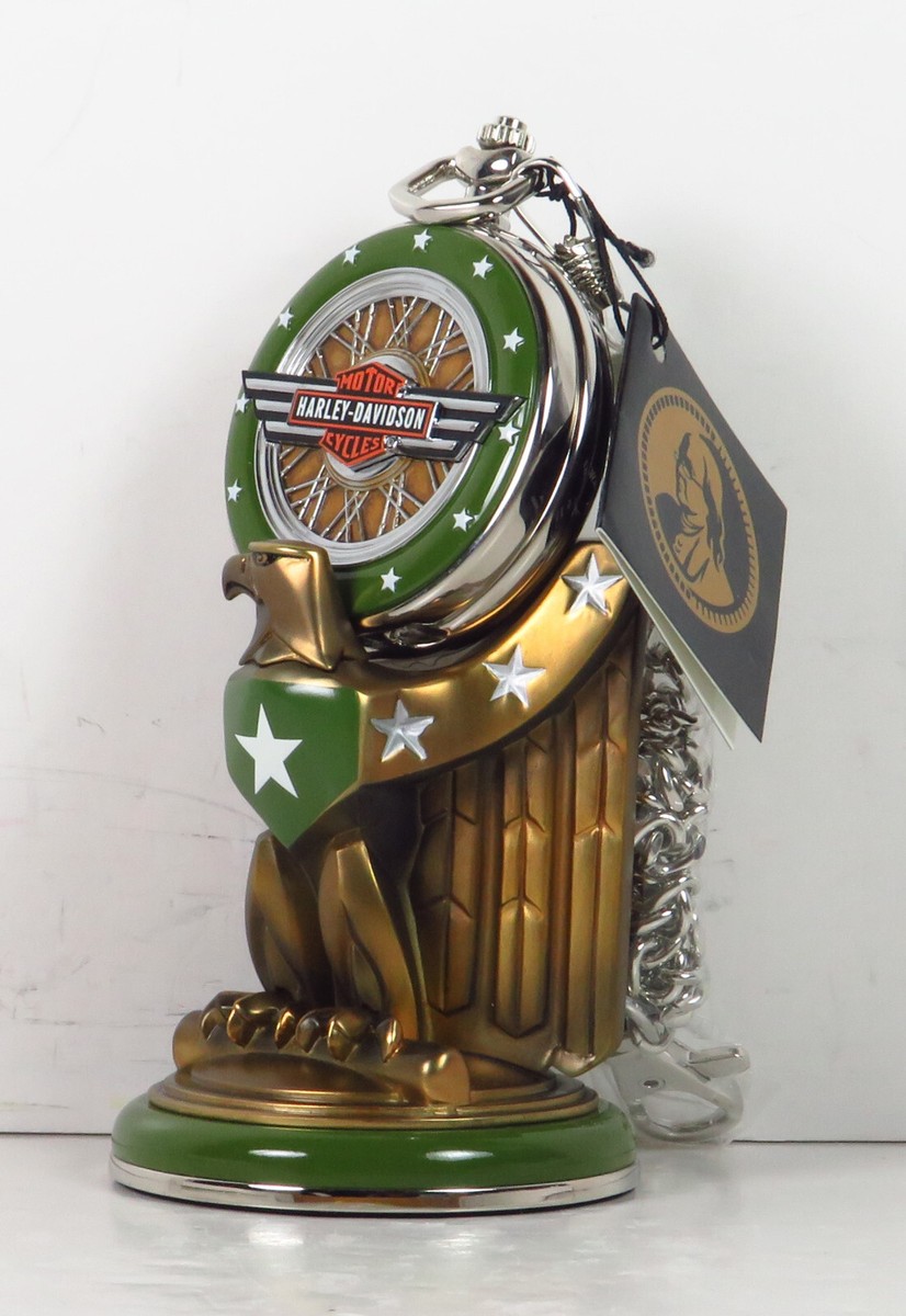 Franklin Mint Harley Davidson 1942 WLA Military Pocket Watch Stand