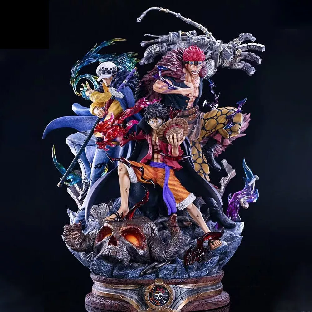 TOP ! Statue Collection Figurines ONE PIECE LUFFY + TRAFALGAR LAW + EUSTASS  KID