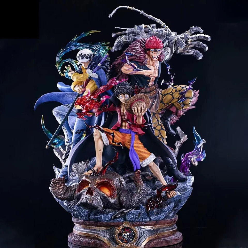 TOP ! Statue Collection Figurines ONE PIECE LUFFY + TRAFALGAR LAW + EUSTASS KID