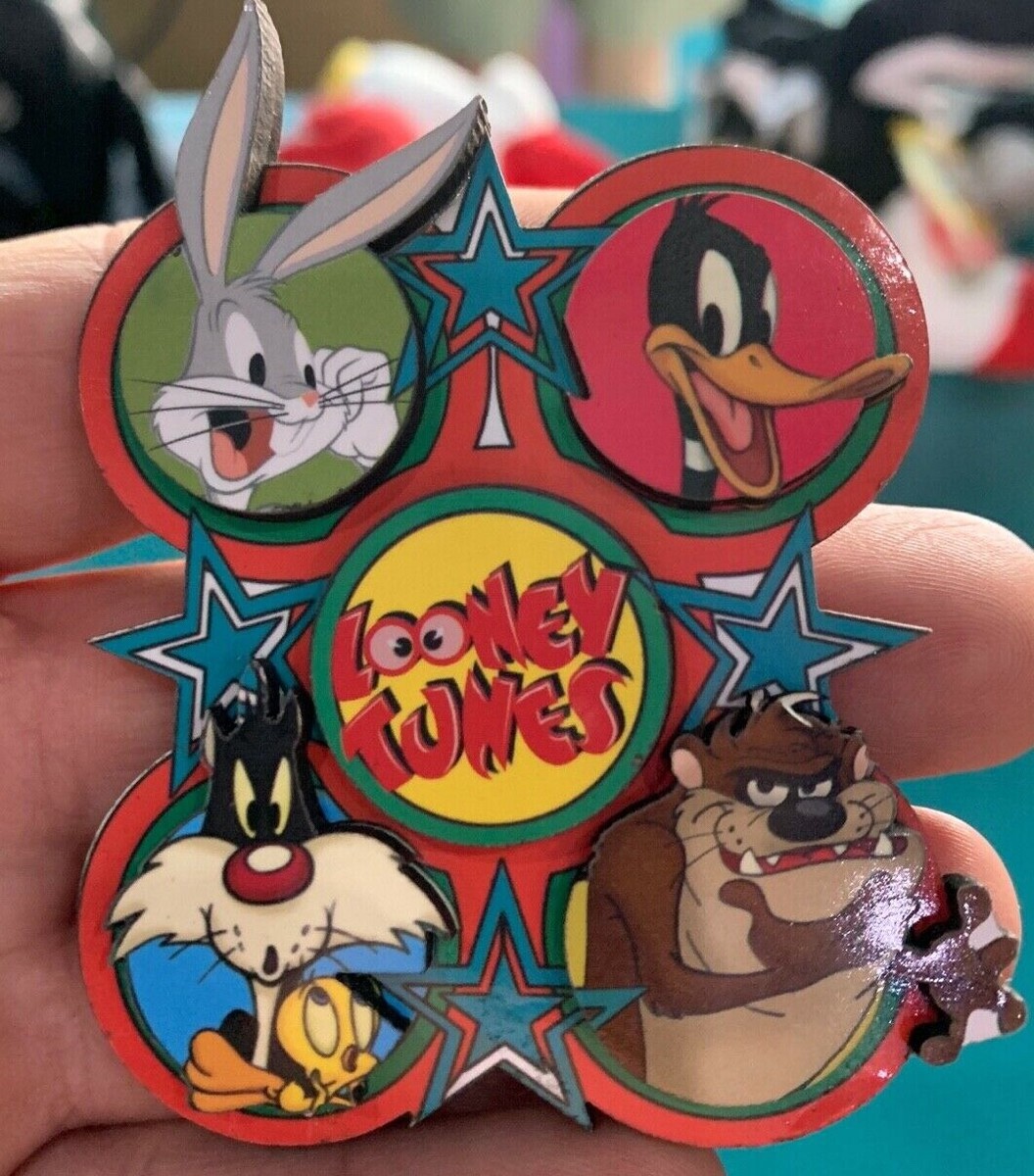 Six Flags Magic Mountain Looney Tunes Stars Wood Magnet Bugs Taz