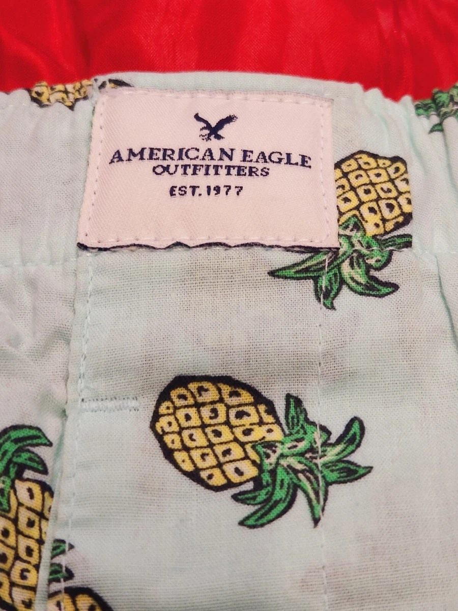 AMERICAN EAGLE BOXERS SHORTS Small P Green WAIST SIZE 29 31 MENS PINEAPPLES