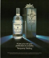 1989 TANQUERAY Sterling Vodka for a gift Vintage Print Ad