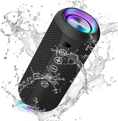 Ortizan X10 Bluetooth Lautsprecher 24W IPX7 TWS LED 360° Sound USB 30h Akku