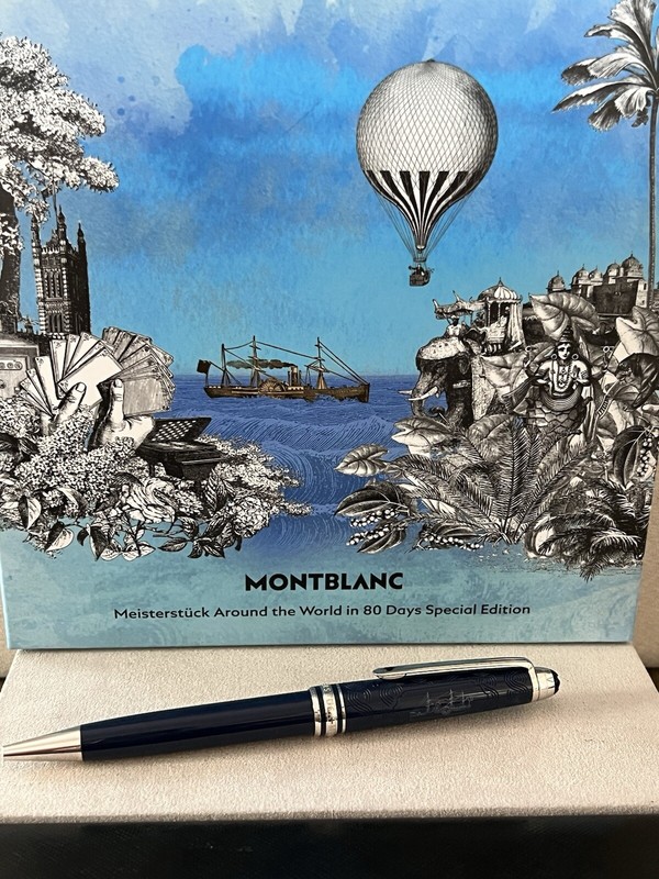 Montblanc , Blue, Around the World in 80 Days, New, Ballpoint Pen, Germany 🇩🇪