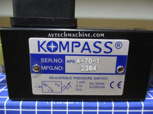 APSA-70-1 Kompass Hydraulic Pressure Switch Adjust Range 10-70 bar - Picture 3 of 3