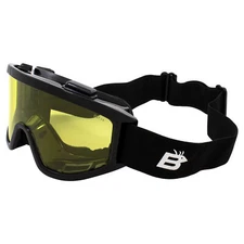 Birdz Eyewear Vulture Padded Fit-Over Motorcycle Goggles Black Frame Yellow Lens