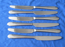 Six Amefa Premiere Edition Stainless Table Knives 22.6 cm