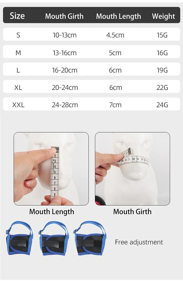 MUZZLE MESH Dog Pet adjustable strap anti bite bark chew Safety soft breathable - Image 3 of 4