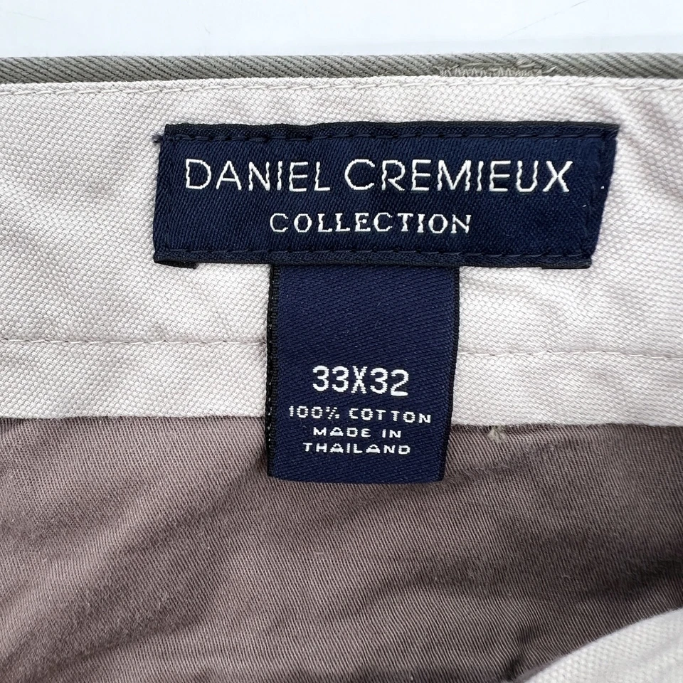 Daniel Cremieux Pants mens 33 Green Chino Khaki Pleated Straight Leg - Image 3 of 4
