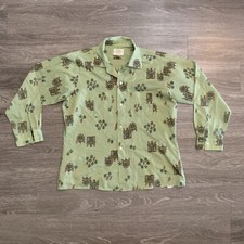 Vintage Arrow Decton Monarch Green Sanforized Loop Collar Button Up Shirt Sz. L