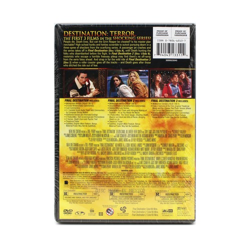 Final Destination Thrill-ology Collection Vol. 1-3 (DVD, 2009, 2-Disc Set) - Picture 2 of 2