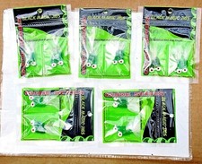 5 pks x 4ct WHITE GREEN mix Black Magic CRAPPIE JIGS Marabou + Soft Plastic Jig