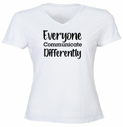 Junior Frauen Teenager T-Shirt Geschenk bedruckter Brief jeder kommuniziert anders - Bild 4 von 9