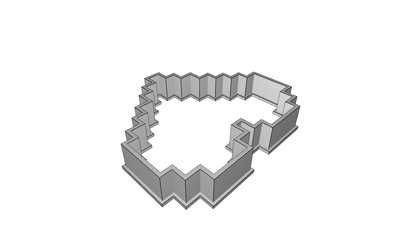 Cookie Cutter 8-Bit Heart Retro Gaming Pixel Design Valentine's Day Baking Tool