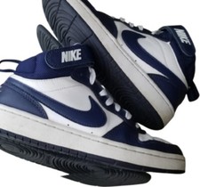 Nike Navy White Youth Court Borough Mid 2 Shoes 5Y
