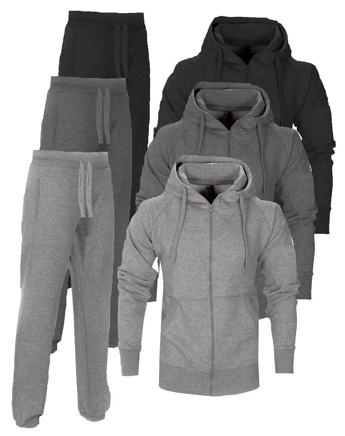 Mens Fleece Full Tracksuits Zip Hoodie & jogging bottom
