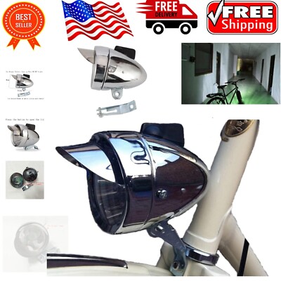 Classic Retro Bike LED Headlamp - Durable and Easy to Install for Night Safety