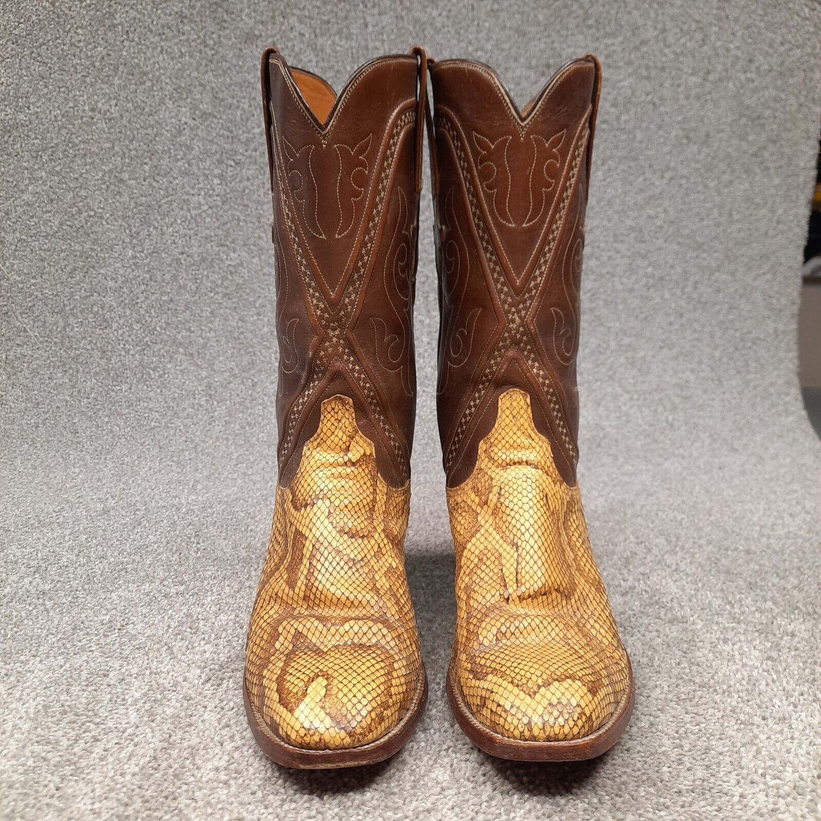 VINTAGE LUCCHESE MENS COWBOY BOOTS EXOTIC SNAKESK… - image 6