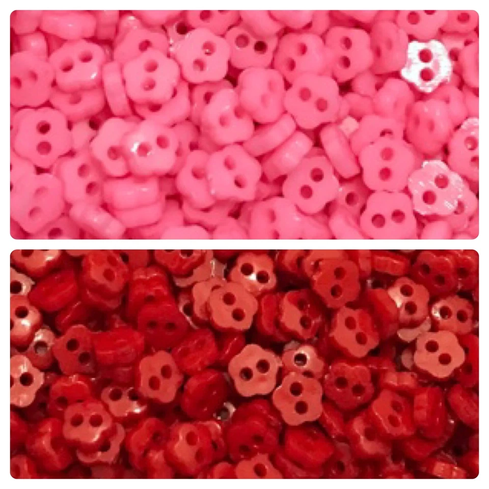 50 or 100 6mm Flower 2 Hole Buttons assorted doll 6mm flowers GROUP A - Image 3 of 4