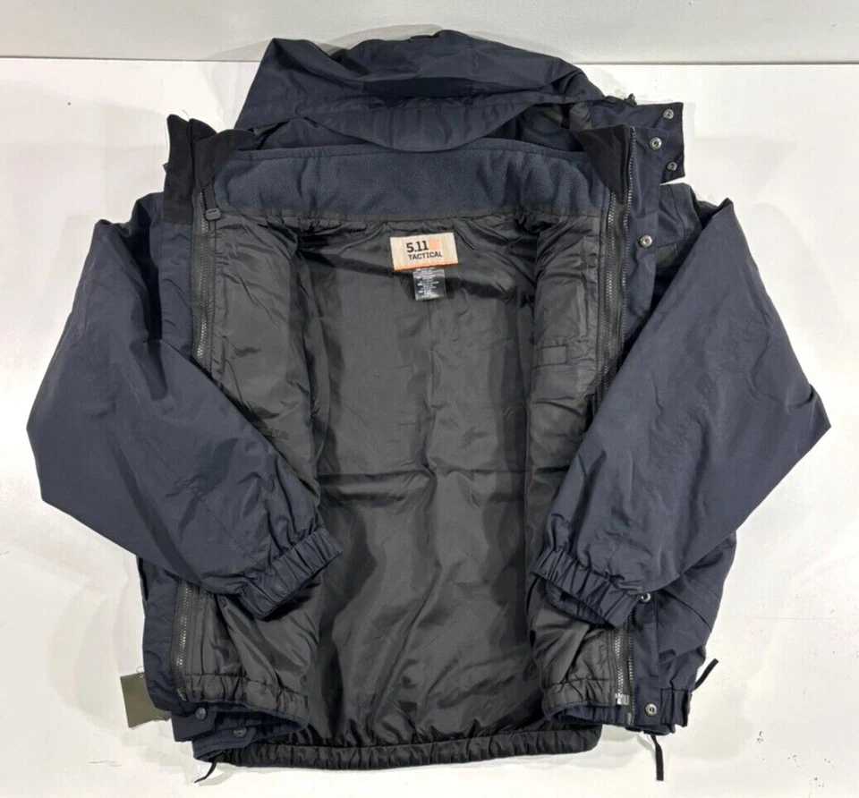 NWT X-LARGE REG 5.11 TACTICAL WATERPROOF 5 IN 1 JACKET COAT W/ LINER NAVY 48017 - Image 2 of 3