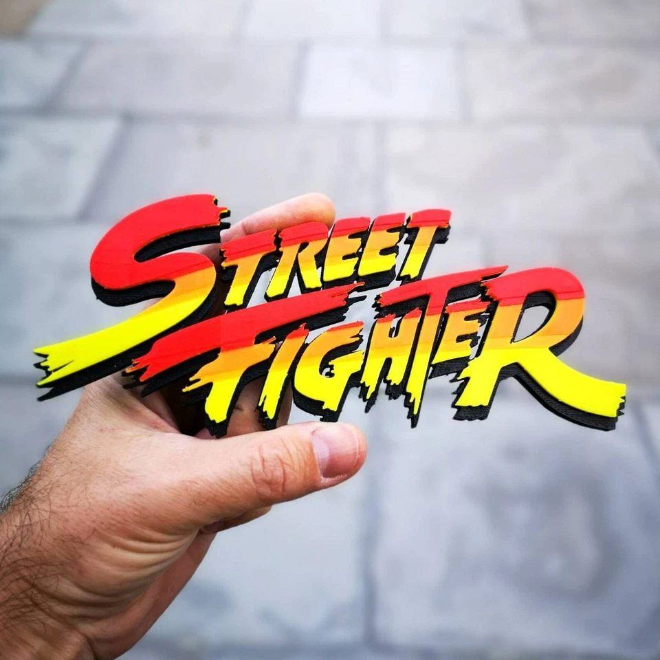 Street Fighter 3D logo / estante pantalla / imán nevera - juego coleccionable Foto 3 de 4