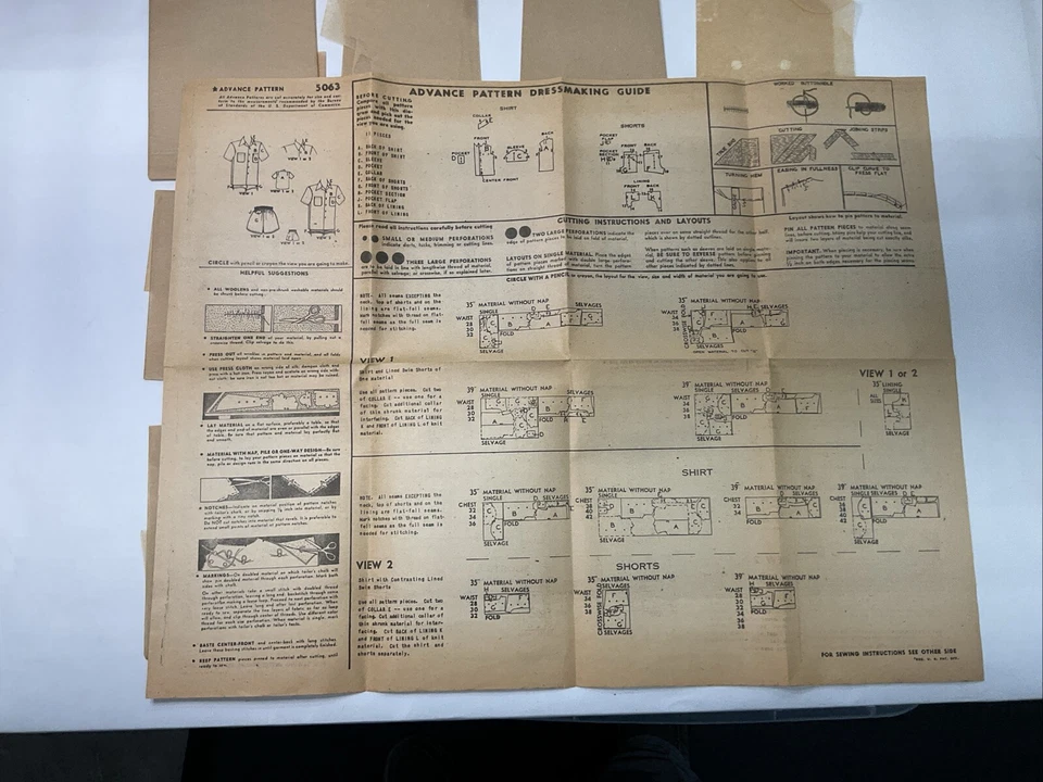 Advance Pattern 1940s Mens Shirt And Swim Shorts Chest 38 Waist 34 AP8 - Image 4 of 4
