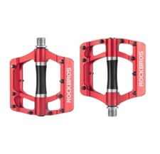 ROCKBROS MTB Bike Pedals Aluminum Alloy Sealed Bearing Pedals 9/16" Red