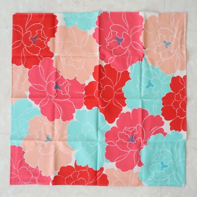 Furoshiki Wrapping Cloth Japanese Peony Flower Red Adeline Klam 50cm Kyoto